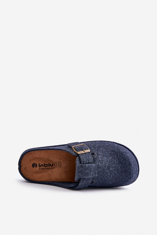 Comfortabele pantoffels voor mannen met gespen Inblu SI000019 donkerblauIn