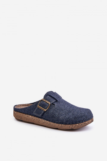 Chaussons pour hommes avec boucles Inblu MT000012 bleu foncé