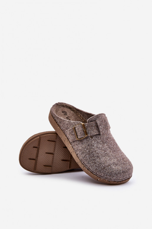 Slippers voor mannen met gespen Slippers Preventieve inbl MT000012 beige