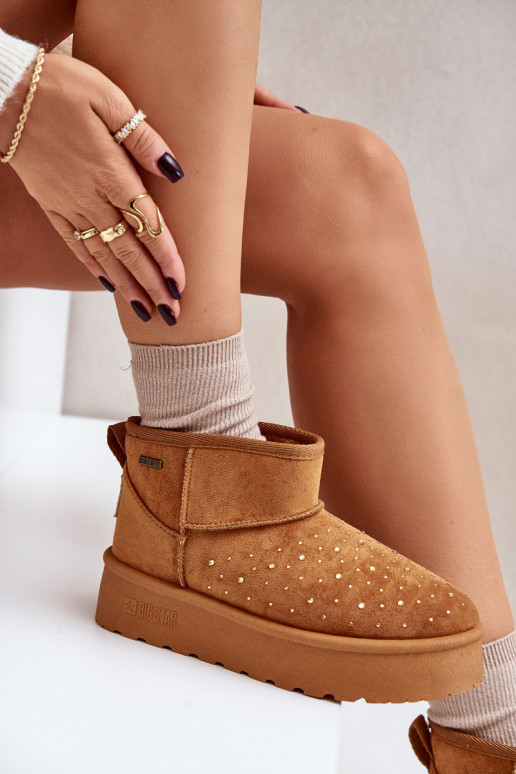 Schneestiefel Mit Dekoration mit einer Plattform Big Star OO274A104 braune Farbe Schneestiefel Mit Dekoration mit einer Plattform Big Star OO274A104 braune Farbe