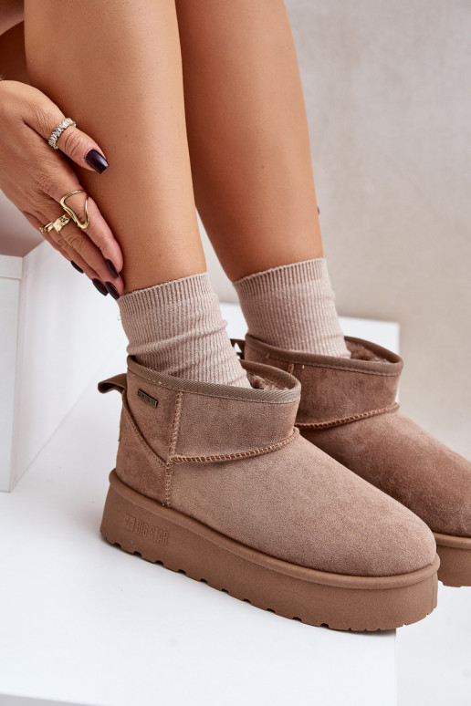 Faible Bottes de neige avec une plateforme Big Star OO274A100 beige Faible Bottes de neige avec une plateforme Big Star OO274A100 beige