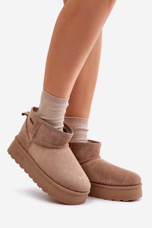 Faible Bottes de neige avec une plateforme Big Star OO274A100 beige Faible Bottes de neige avec une plateforme Big Star OO274A100 beige