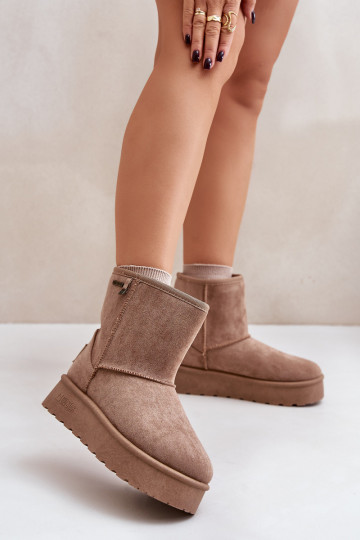 Grand Bottes de neige Féminin avec une plateforme Big Star OO274A097 beige 2