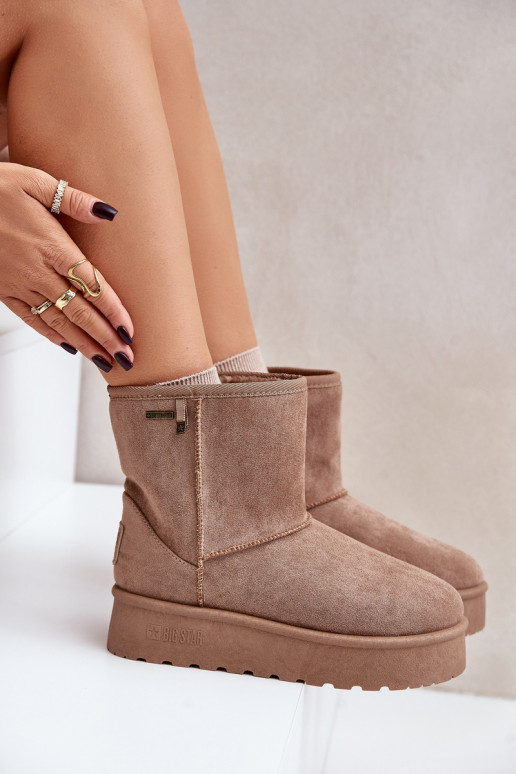 Grand Bottes de neige Féminin avec une plateforme Big Star OO274A097 beige Grand Bottes de neige Féminin avec une plateforme Big Star OO274A097 beige