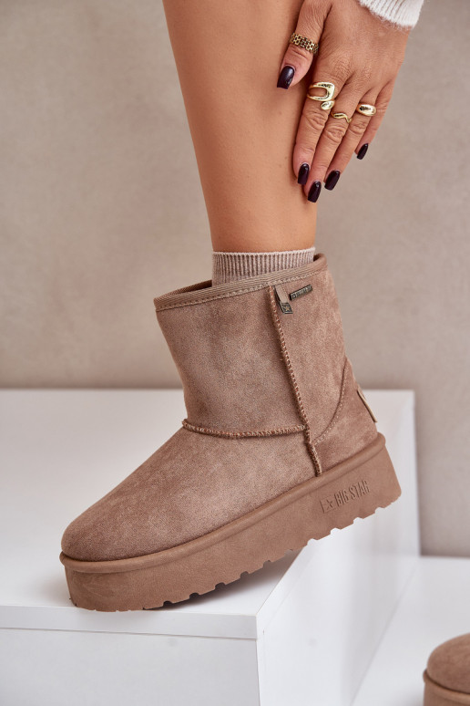 Groß Schneestiefel Feminin mit einer Plattform Big Star OO274A097 Beige Groß Schneestiefel Feminin mit einer Plattform Big Star OO274A097 Beige