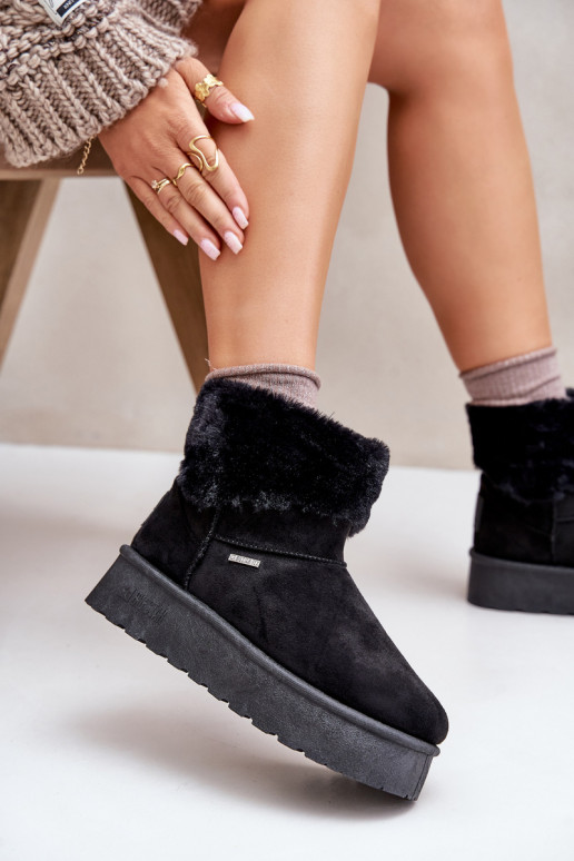 Bottes de neige avec une plateforme avec un manteau de fourrure Big Star OO274A108 couleur noire Bottes de neige avec une plateforme avec un manteau de fourrure Big Star OO274A108 couleur noire