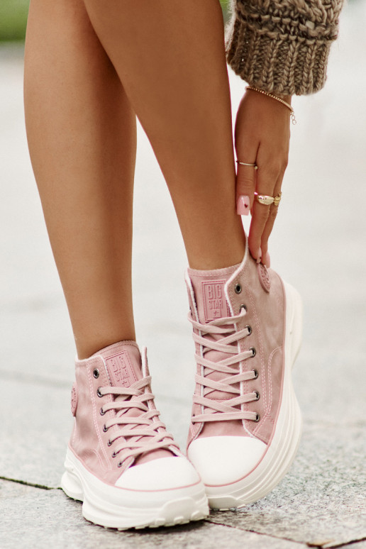 réchauffer Chaussures de loisirs avec une plateforme Big Star OO274071 couleur rose