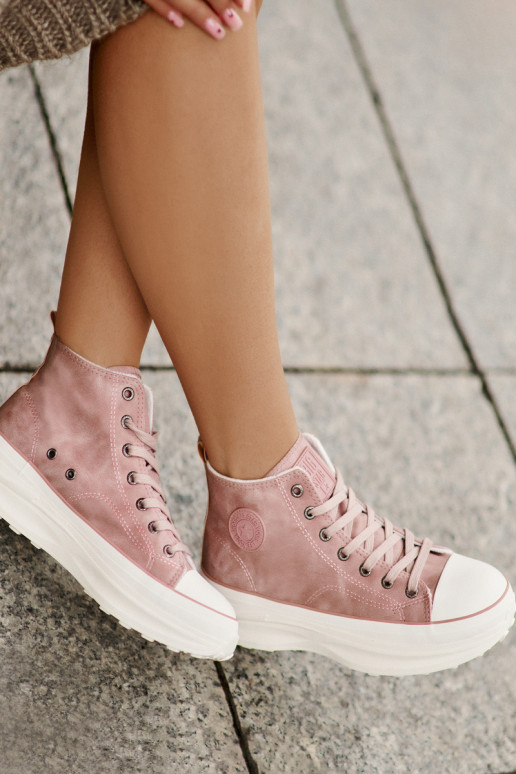 réchauffer Chaussures de loisirs avec une plateforme Big Star OO274071 couleur rose