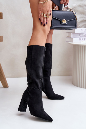 bottes avec des talons Contre la route couleur noire Lannetea