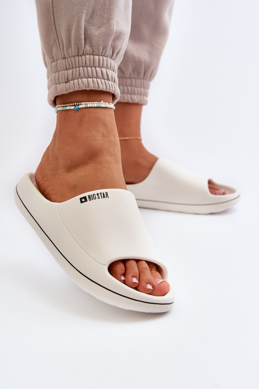  Pantoufles pour femmes Big Star NN274A043 couleur blanche