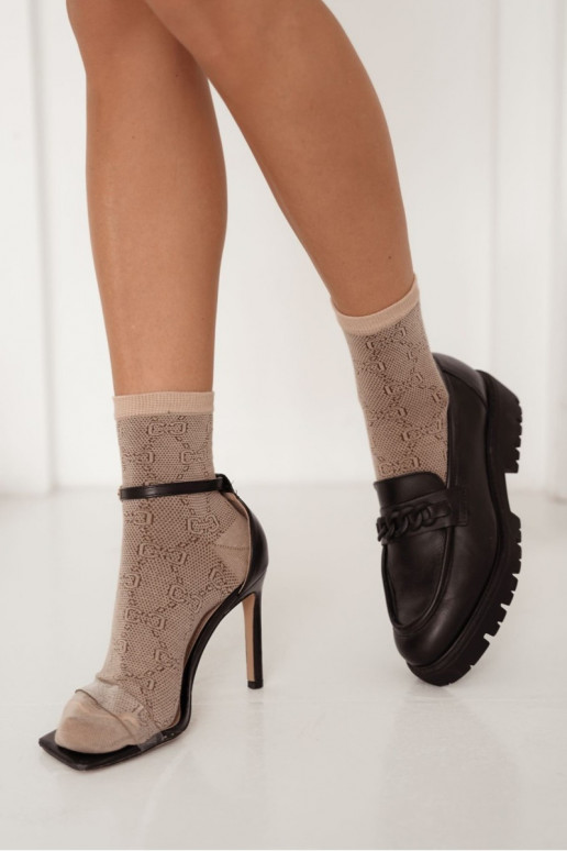 À motifs Chaussettes Féminin beige À motifs Chaussettes Féminin beige