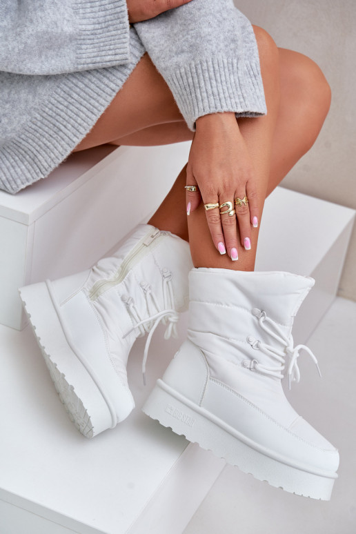 Bottes de neige avec une plateforme Au Château Big Star OO274886 couleur blanche