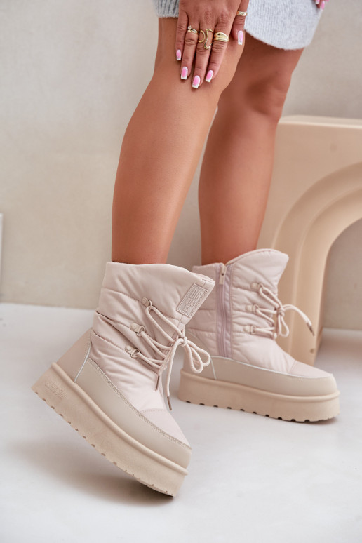 Schneestiefel mit einer Plattform Zum Schloss Big Star OO274885 Beige Schneestiefel mit einer Plattform Zum Schloss Big Star OO274885 Beige