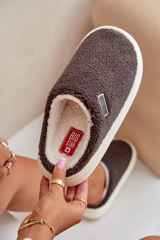 opInarmen Slippers Op dikke zool Big Star MM274134 grijs opInarmen Slippers Op dikke zool Big Star MM274134 grijs