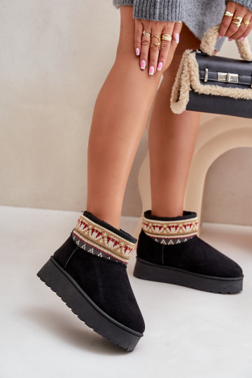 Bottes de neige Féminin avec des écrits avec une plateforme couleur noire Avatharia 2