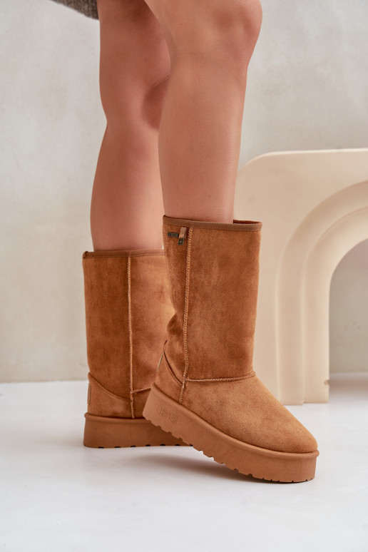 Grand Bottes de neige avec une plateforme Big Star OO274893 marron Grand Bottes de neige avec une plateforme Big Star OO274893 marron
