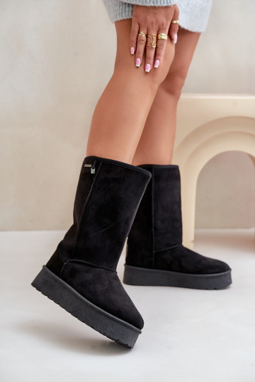 Grand Bottes de neige avec une plateforme Big Star OO274895 couleur noire