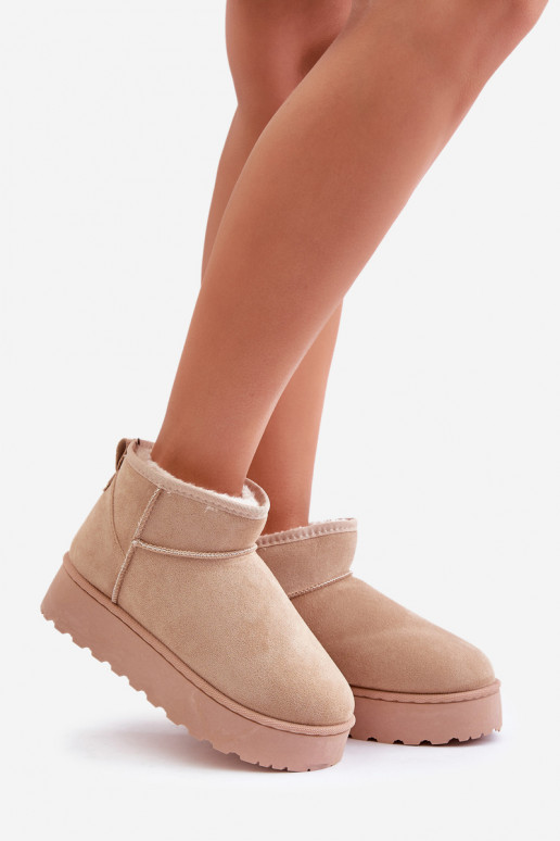 bottes de neige pour femmes avec une plateforme pour se réchauffer avec de la fourrure à l'intérieur couleur beige Xamella