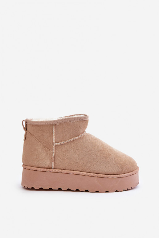 snowboots Dames met een platform om te verwarmen met bont aan de binnenkant beige kleur Xamella