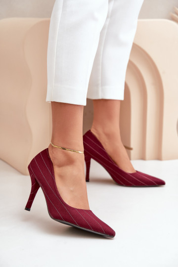 materiaal Hakken Dames met strepen bordeaux Tifidra 2