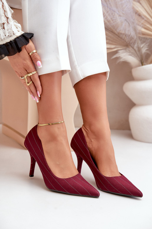 materiaal Hakken Dames met strepen bordeaux Tifidra