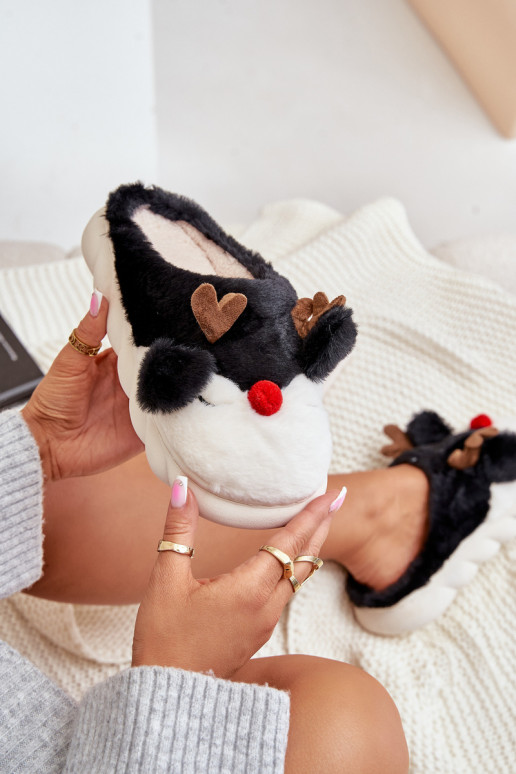 avec un manteau de fourrure Chaussons Féminin Avec un thème Renne couleur noire DANSistira avec un manteau de fourrure Chaussons Féminin Avec un thème Renne couleur noire DANSistira