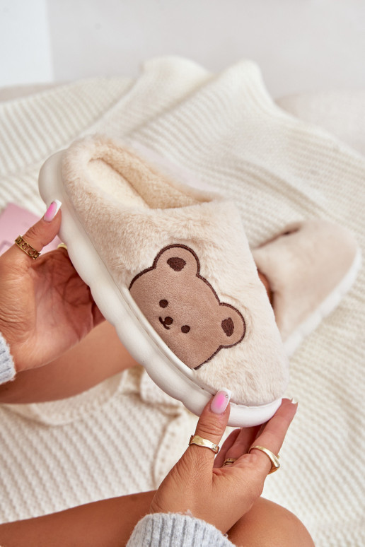 mit Pelzmantel Hausschuhe Feminin Teddybären elfenbeinfarbe Firedi mit Pelzmantel Hausschuhe Feminin Teddybären elfenbeinfarbe Firedi