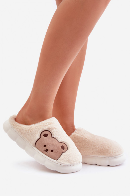 avec un manteau de fourrure Chaussons Féminin Nounours couleur ivoire Firedi avec un manteau de fourrure Chaussons Féminin Nounours couleur ivoire Firedi