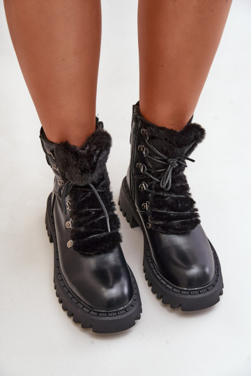 réchauffer Bottes chaussures Au Château en cuir écologique couleur noire DANSillatta 2