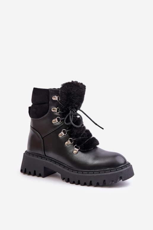 sich Zuarm laufen Stiefel Schuhe Zum Schloss aus Öko-Leder schZuarze Farbe INillatta