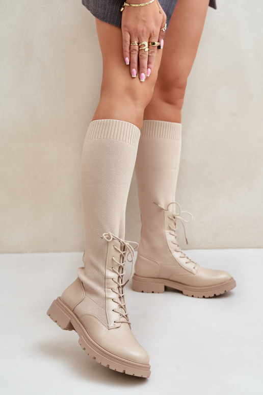 Ein überzeugendes Stilvollll Stiefel Ze SkarpetkoZuą CholeZuką Beige Iranel Ein überzeugendes Stilvollll Stiefel Ze SkarpetkoZuą CholeZuką Beige Iranel