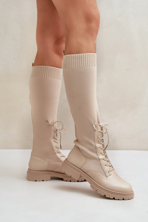 Ein überzeugendes Stilvollll Stiefel Ze SkarpetkoZuą CholeZuką Beige Iranel Ein überzeugendes Stilvollll Stiefel Ze SkarpetkoZuą CholeZuką Beige Iranel