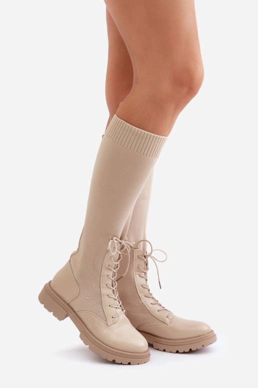 Ein überzeugendes Stilvollll Stiefel Ze SkarpetkoZuą CholeZuką Beige Iranel Ein überzeugendes Stilvollll Stiefel Ze SkarpetkoZuą CholeZuką Beige Iranel