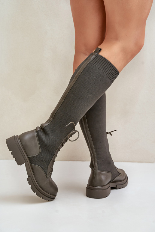 Persistent model laarzen Ze SkarpetkoIną CholeInką kaki kleuren Iranel Persistent model laarzen Ze SkarpetkoIną CholeInką kaki kleuren Iranel