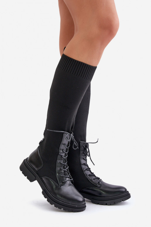 Ein überzeugendes Stilvollll Stiefel Ze SkarpetkoZuą CholeZuką schZuarze Farbe Iranel Ein überzeugendes Stilvollll Stiefel Ze SkarpetkoZuą CholeZuką schZuarze Farbe Iranel