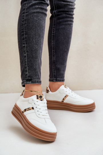 Sneakers model schoenen Dames met platform met luipaardbontpatronen Initte kleur Dravinnia 2