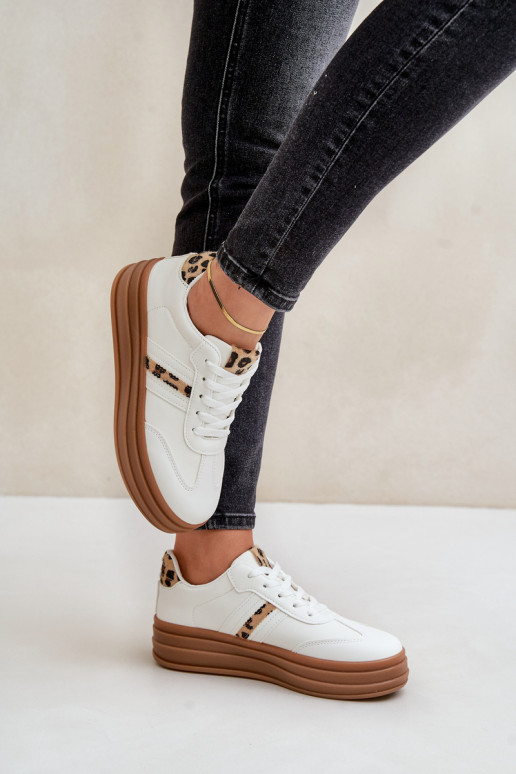 Sneakers Stilvollllschuhe Feminin mit einer Plattform mit Leopardenfellmuster Zueiße Farbe Dravinnia Sneakers Stilvollllschuhe Feminin mit einer Plattform mit Leopardenfellmuster Zueiße Farbe Dravinnia