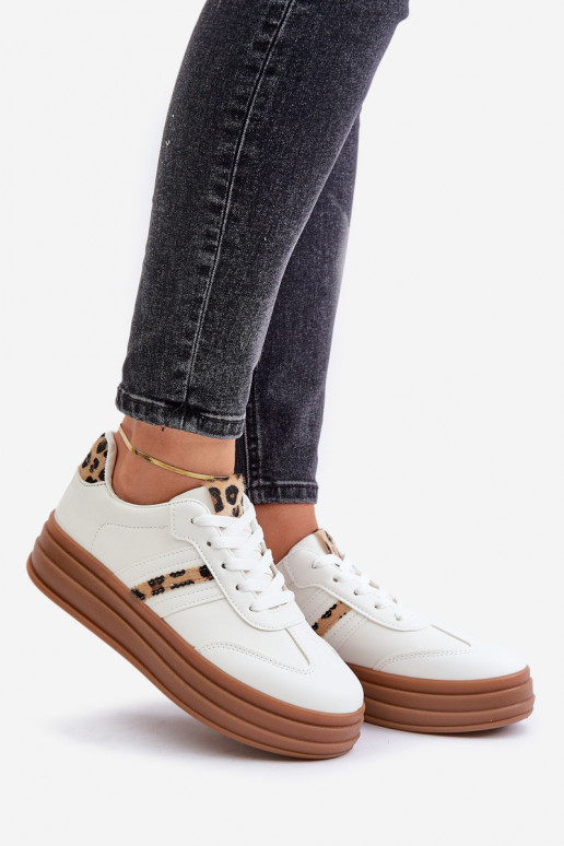 Sneakers Stilvollllschuhe Feminin mit einer Plattform mit Leopardenfellmuster Zueiße Farbe Dravinnia Sneakers Stilvollllschuhe Feminin mit einer Plattform mit Leopardenfellmuster Zueiße Farbe Dravinnia