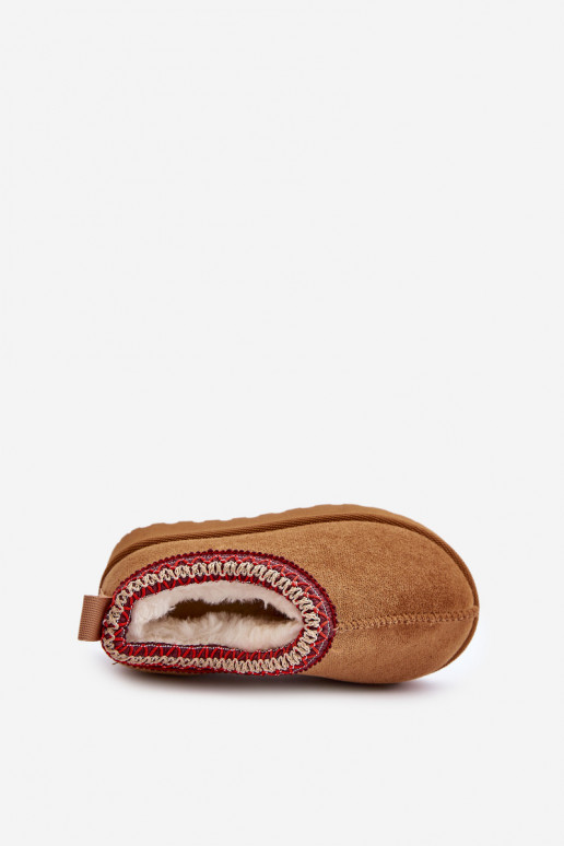 Kindersneeuwlaarzen met plateau, geïsoleerd met bont aan de binnenkant in bruin Vilabria Kindersneeuwlaarzen met plateau, geïsoleerd met bont aan de binnenkant in bruin Vilabria