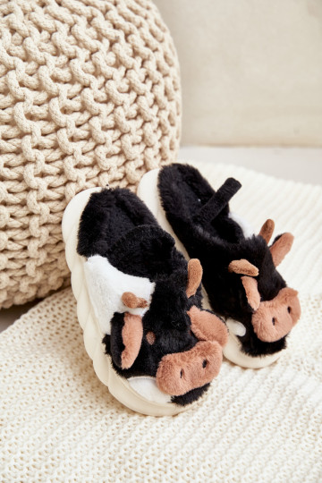 Puéril avec un manteau de fourrure Chaussons Avec un thème KroÀy couleur noire Tamorrin 2