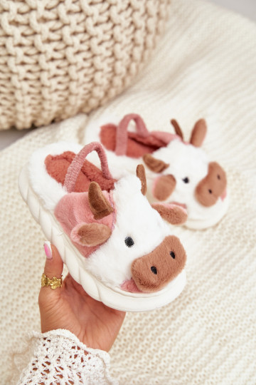 Kinderen met bont Slippers Met Thema KroIny roze Tamorrin