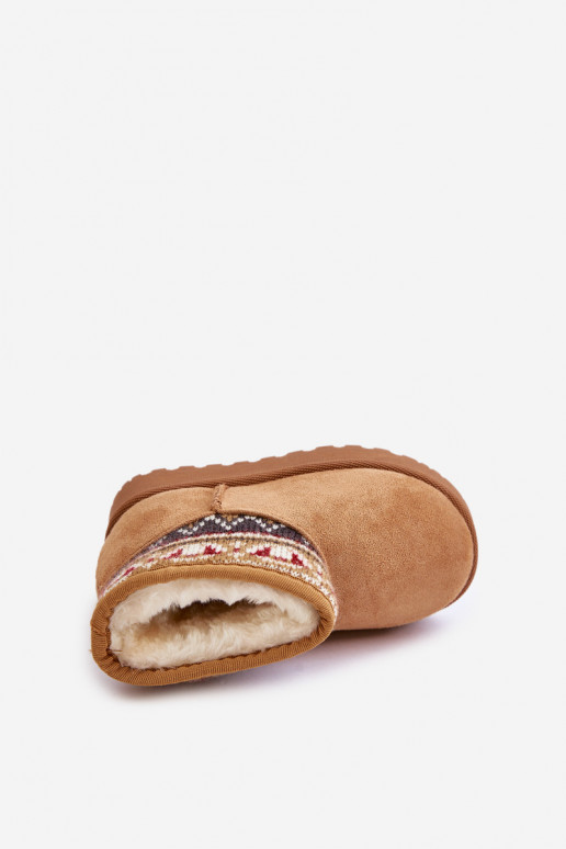 Persistent model SneeuIn laarzen Kinderen met patronen INstaInką opInarmen met bont erin bruine kleur Mirirae