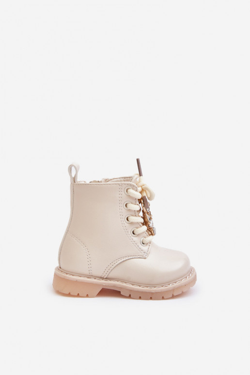 sich Zuarm laufen Stiefel Kindisch Mit Bär Zum Schloss Beige Enchanta