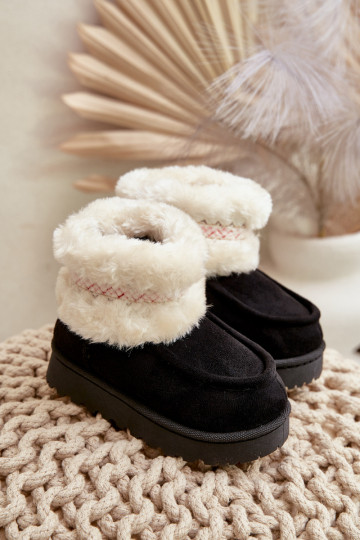 Bottes de neige Bottes Puéril avec un manteau de fourrure I Un exemple couleur noire Melefia 2