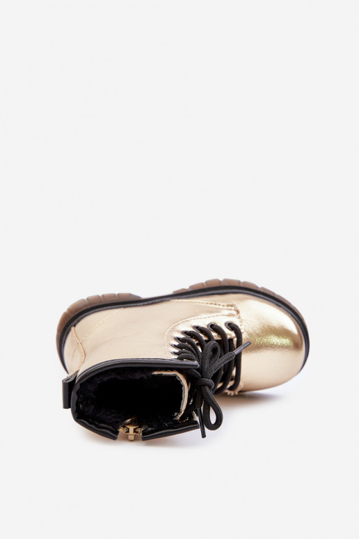 réchauffer Bottes Puéril avec effet vernis Au Château couleur dorée Novita