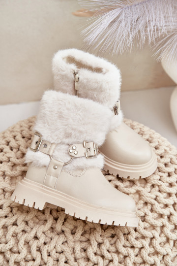 Eko Peau Bottes Puéril avec un manteau de fourrure I avec bouclesmi beige Cartemes 2