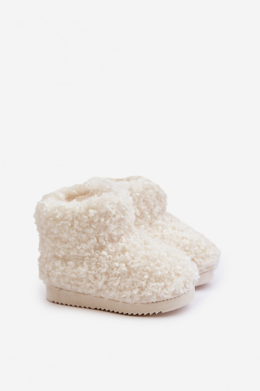 Bottes Bottes de neige Puéril avec un manteau de fourrure Typu Baranek couleur ivoire Mevael