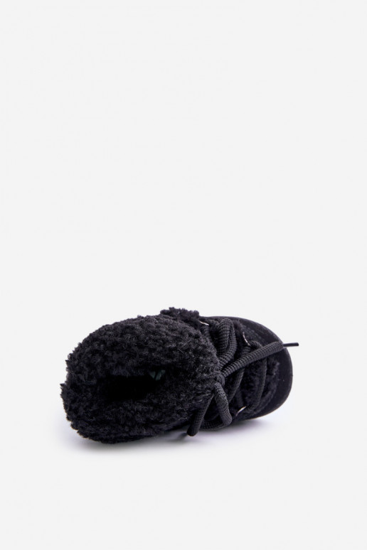 chaud Bottes Bottes de neige Puéril avec des sangles couleur noire Asija