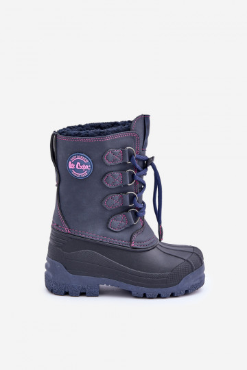 Groß Zuarm Schneestiefel Kindisch mit Schnappverschluss Lee Cooper LCJ-24-44-2843K Dunkelblau 2