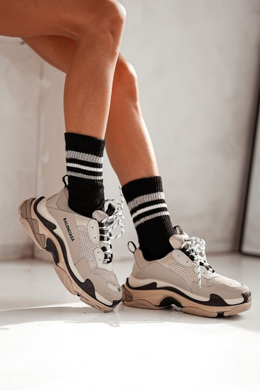 Chaussures rayées Skarpety Féminin avec des bandes Pas de pression couleur noire